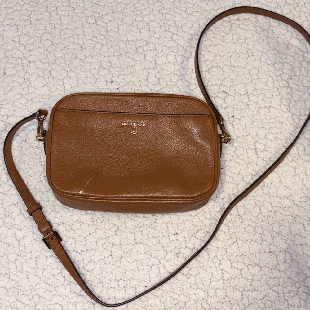 Michael Kors Brown Leather Crossbody Camera Bag